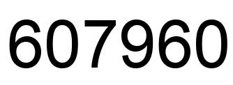 Number 607960 black image