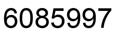 Number 6085997 black image