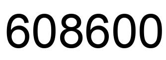 Number 608600 black image