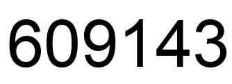 Number 609143 black image