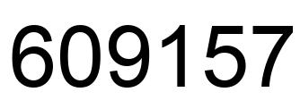 Number 609157 black image