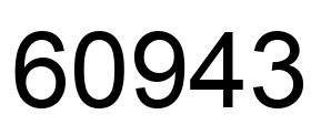 Number 60943 black image