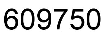 Number 609750 black image