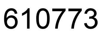 Number 610773 black image