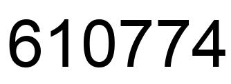 Number 610774 black image
