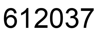 Number 612037 black image