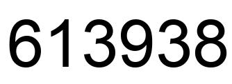 Number 613938 black image