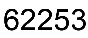 Number 62253 black image