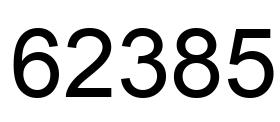 Number 62385 black image