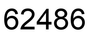 Number 62486 black image