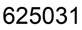 Number 625031 black image
