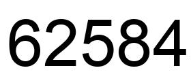 Number 62584 black image