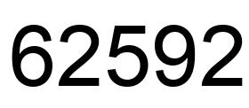 Number 62592 black image