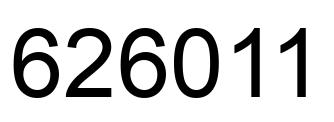 Number 626011 black image