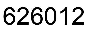 Number 626012 black image