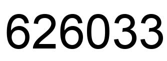 Number 626033 black image