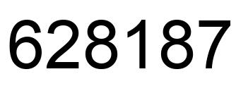 Number 628187 black image