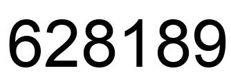 Number 628189 black image