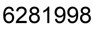 Number 6281998 black image