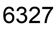 Number 6327 black image