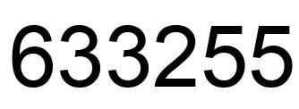 Number 633255 black image