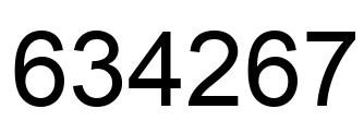 Number 634267 black image