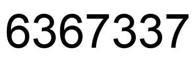 Number 6367337 black image