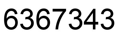 Number 6367343 black image