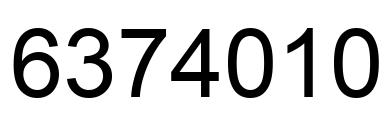 Number 6374010 black image