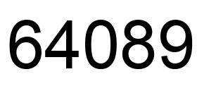 Number 64089 black image
