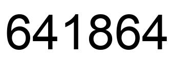 Number 641864 black image