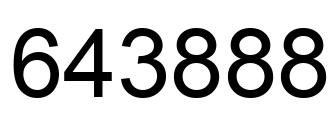 Number 643888 black image