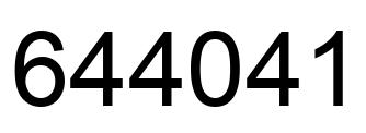 Number 644041 black image