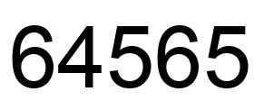Number 64565 black image