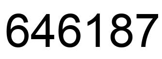 Number 646187 black image