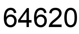 Number 64620 black image