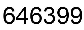 Number 646399 black image
