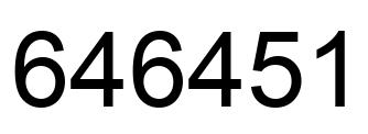 Number 646451 black image