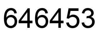 Number 646453 black image