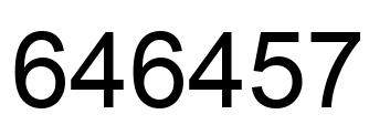 Number 646457 black image
