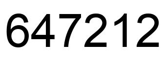 Number 647212 black image