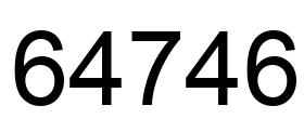 Number 64746 black image