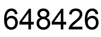 Number 648426 black image