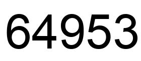 Number 64953 black image