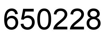 Number 650228 black image