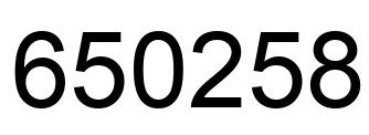 Number 650258 black image
