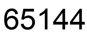 Number 65144 black image