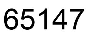 Number 65147 black image