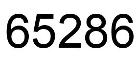 Number 65286 black image