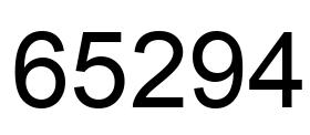 Number 65294 black image